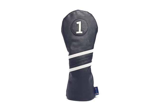 Stitch Golf Racer Leather HeadCover（ドライバー用、紺×白）